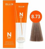 OLLIN Professional Стойкая крем-краска для волос N-Joy Color Cream, 8/73 светло-русый коричнево-золотистый, 100 мл