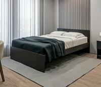 Двуспальная кровать столплит Бруклин СБ-3353 с основанием, без матраса, Диамант серый 146х78х205см