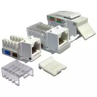 Модуль Keystone, RJ45, кат.6, UTP, 90 градусов, со шторкой, белый (LAN-OK45U6/90-WH)