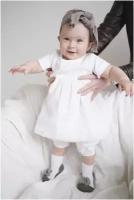 Платье Baby льняное Tiny Stories для 6 - 9 месяцев, цвет белый, размер 68