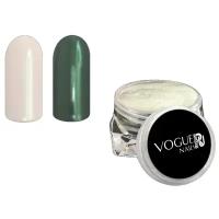 Втирка для дизайна ногтей Vogue Nails жемчужная, пигмент для декора маникюра зеленый, 0,5 г