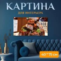 Картина на холсте "Ребра, свиные ребра, куча ребер" на подрамнике 75х40 см. для интерьера