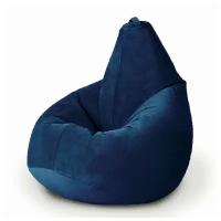 MyPuff кресло-мешок Груша, размер XXXL-Стандарт, мебельный велюр, темно-синий