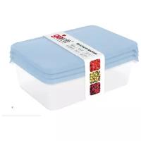 Комплект пищевых контейнеров "Браво" (голубой, 3шт) 1,35л BQ1029ГЛПР