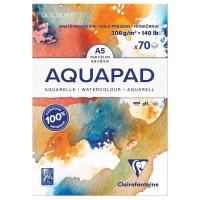 Альбом для акварели Clairefontaine Goldline Aqua 14.8 х 21 см, 300 г/м², 70 л. белый