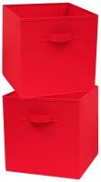 Стеллажный складной короб для хранения без крышки 31х31х31 см красный