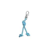 Сувенир брелок скакалка для художественной гимнастики INDIGO, Голубо-кораллово-лимонный люрекс, 10 см