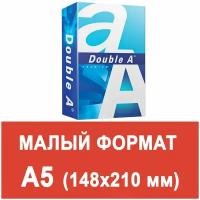 Бумага офисная малого формата (148х210), А5, 80 г/м2, 500 л., марка А+, DOUBLE A, эвкалипт, Таиланд В комплекте: 1шт