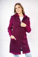 Пальто женское вязаное ANRI knitwear Ж0533 на молнии с капюшоном из шерсти 54р