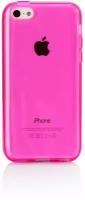 Чехол силиконовый iPhone 5C полупрозрачный глянцевый розовый
