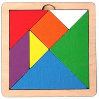 Игра головоломка деревянная Танграм (цветная, малая) 00786ДК