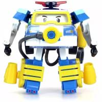 Трансформер Silverlit Robocar Poli с костюмом водолаза, 83310, белый/синий/желтый