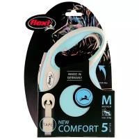 flexi Рулетка-ремень для собак до 25кг, 5м, голубая (New Comfort M Tape 5m light blue) CF20T5.251.HBL.20, 0,30056 кг