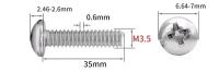 Винт М3,5х35 из нержавеющей стали (10 штук)