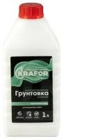 Грунтовка проникающая водно-дисперсионная, для внутренних работ Krafor, 1 л