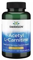 Swanson Acetyl L-Carnitine (Ацетил L-карнитин) 500 мг 100 вег капсул, 06/24