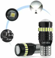 Автомобилбная светодиодная лампа Canbus T10 3014 18SMD 3030 01SMD W5W -2шт. сигнальная габаритного света, Б полярный, с обманкой