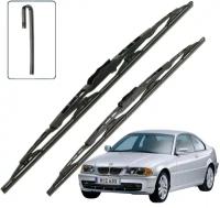 Дворники BMW 3-Series (4) E46 БМВ 3 серии Е46 купе 1998 - 2000 2001 2002 2003 Щетки стеклоочистителя каркасные для автомобиля 600-480 2шт