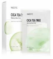 Nacific Cica Tea Tree Relaxing Mask Pack Успокаивающая маска с центеллой и чайным деревом, 5шт