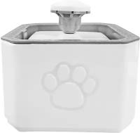 Автопоилка - фонтан для кошек и собак с подсветкой и фильтрацией воды, 2,6 л (белый/серый)