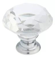 Ручка кнопка "Алмаз", стеклянная, d=30 мм