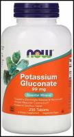 NOW Potassium Gluconate (глюконат калия) 99 мг 250 таблеток