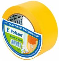 Лента малярная Folsen 50мм x 33м желтая PVC, арт.0243350