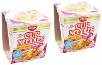 Лапша Nissin Cup Noodles Hot & Spicy Shrimps / Ниссин Кап Нудлс Хот Спайси 64 г. 2 шт. (США)