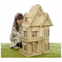 Деревянный кукольный домик - домик для маленьких кукол 8-12 см