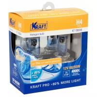 Лампа автомобильная галогенная KRAFT H4 12v60/55w(P43t) Pro +80% more light KT 700204 P43t 4000K 2 шт