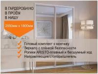 Двери для гардеробных и шкафов купе, зеркальные, в проём 2550х1800мм. Комплект 2шт