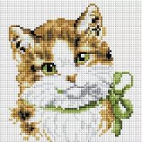 Мозаичная картина Белоснежка на раме Кошка Алиса, 20*20см, 1шт