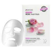 3W Clinic Essential Up Rose маска с экстракт розы увлажняющая, 25 мл, 10 шт