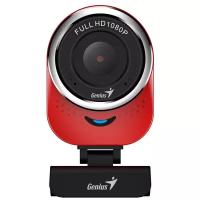 Веб-камера Genius QCam 6000 красная (Red), 1080p Full HD, Mic, 360°, универсальное мониторное крепление, гнездо для штатива