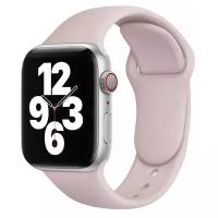 Силиконовый ремешок для Apple Watch 42/44/45 mm, пудровый, размер s/m