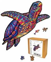 Пазл деревянный фигурный для детей и взрослых Dreamful / Подарок ребенку / Подарок друзьям /Морская черепаха, 27х18 см, 121 деталь