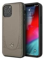 Чехол CG Mobile Mercedes Genuine leather Urban Smooth/perforated Hard для iPhone 12/12 Pro, цвет Коричневый (MEHCP12MARMBR)