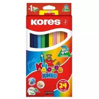 Карандаши цветные 24 цвета Kores Kolores Jumbo (L=175мм, 3гр) с точилкой