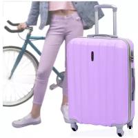 Прочный чемодан 20 дюймов легкий Нежно-фиолетовый маленький на колесиках 0072, размер S+, 52 л