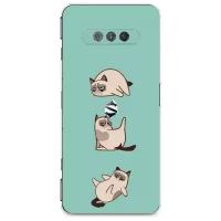 Силиконовый чехол "Grumpy Cat Yoga" на Xiaomi Black Shark 4S Pro / Сяоми Блэк Шарк 4S Про