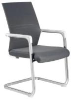 Кресло офисное Riva Chair RCH D819 Белый пластик/Серая сетка (на полозьях)