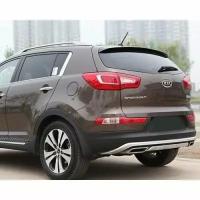 Киа Спортейдж 3 тюнинг накладка на задний бампер Kia Sportage 3 имитация двойного выхлопа