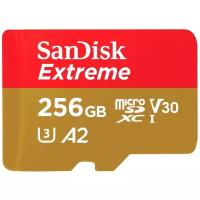 Флеш карта microSDXC 256Gb Class10 Sandisk SDSQXA1-256G-GN6MA Extreme + adapter