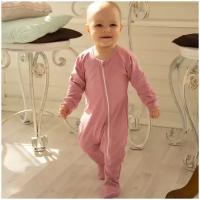 Комбинезон (слип) детский AMAROBABY Nature, на молнии, зефир, розовый, 80-86