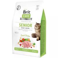 Сухой корм для пожилых кошек Brit Care контроль веса, беззерновой, гипоаллергенный, с курицей