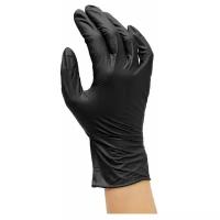 Перчатки смотровые Benovy Nitrile Chlorinated текстурированные на пальцах, 100шт (50 пар), размер: M, цвет: черный