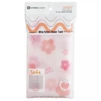 Мочалка для душа SungBo Cleamy Clean & Beauty White Pattern Shower Towel (средняя)