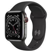 Умные часы Apple Watch Series 6 GPS + Cellular, 40mm Graphite Stainless Steel Case with Black Sport Band