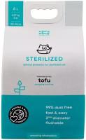 Наполнитель Organic Team Tofu Sterilized для кошачьего туалета из тофу, комкующийся, растительный, с пробиотиками для смягчения контакта с наполнителем, смываемый, 12 л