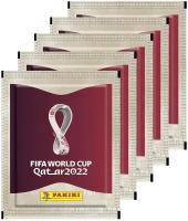 5 пакетиков наклеек Panini "FIFA World Cup Qatar 2022" серебряные (25 наклеек)